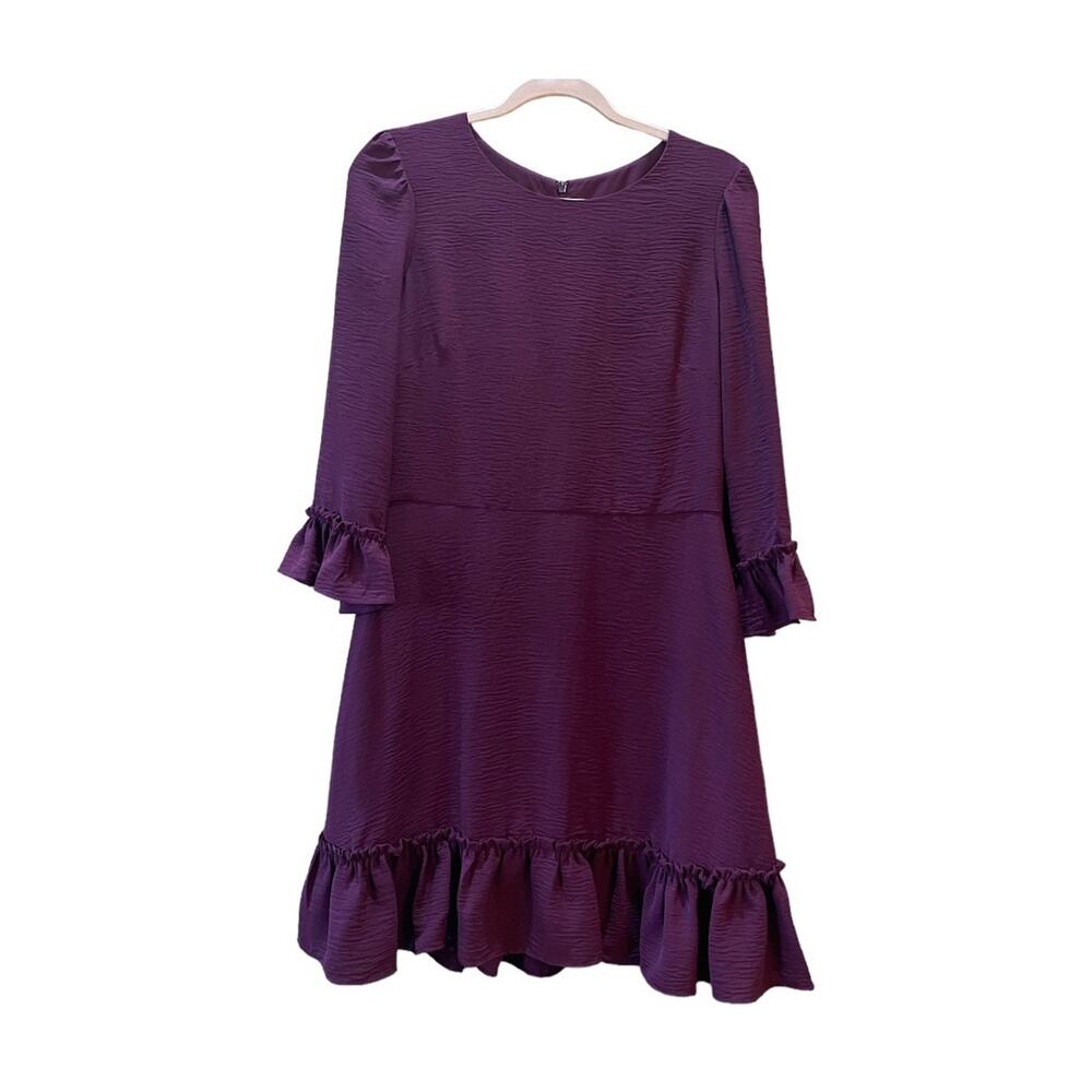 Amazing Eliza J Women's Dress Tiered Bell Sleeves size 12 Burgundy